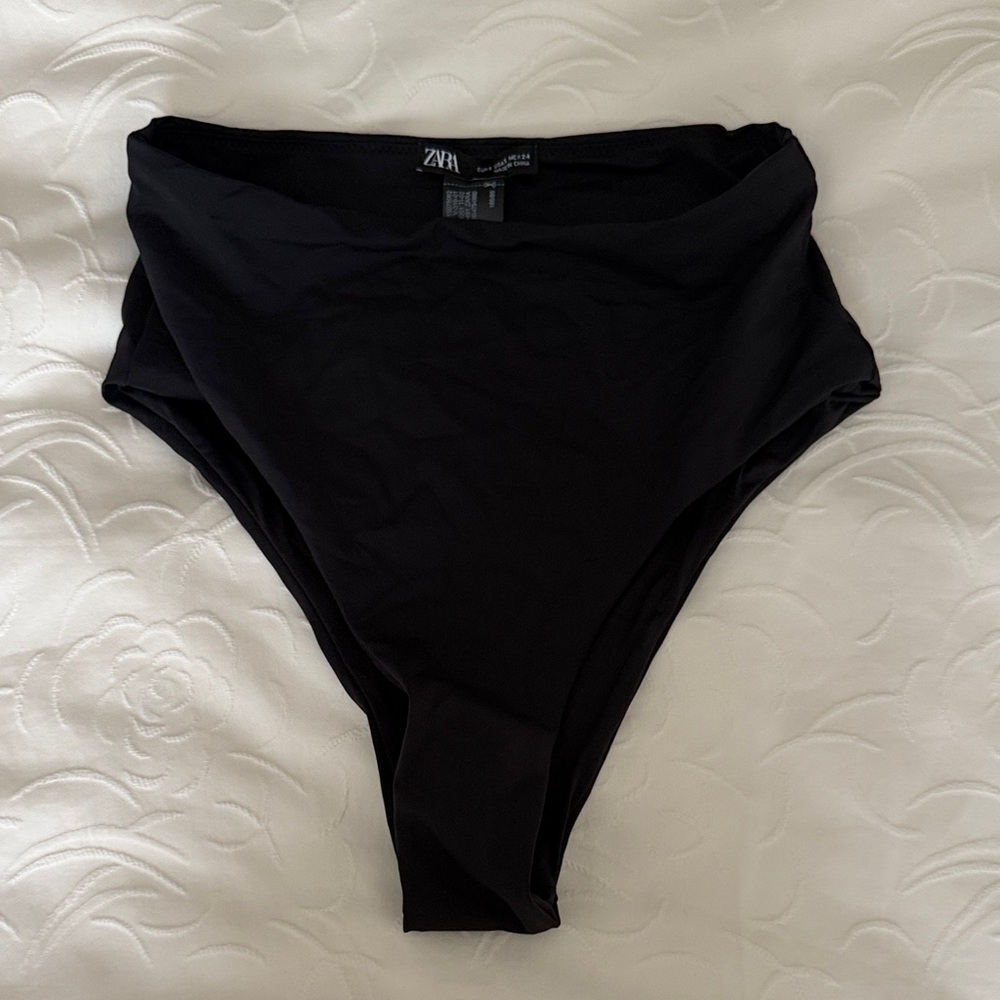 Zara Black High-Rise Bikini Bottoms